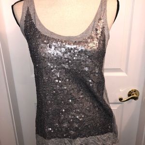 Love Happiness Silver Sequin tank M